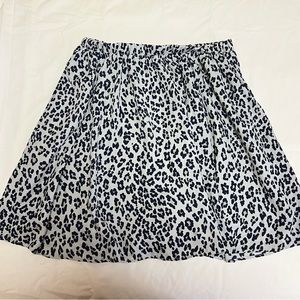 Light Blue and Navy Cheetah Print Skirt